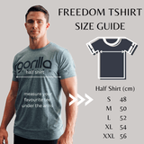 Freedom T-shirt - Black on Grey - Gorilla Health