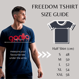 Freedom T-shirt - Red on Navy - Gorilla Health