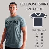Freedom T-shirt - Black on Grey - Gorilla Health