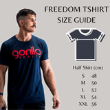 Freedom T-shirt - Red on Navy - Gorilla Health