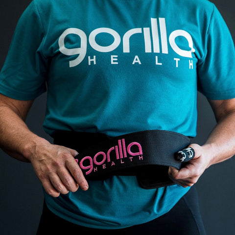 Gorilla Health 4" Weightlifting Belt - BLACK w/pink - Gorilla Health